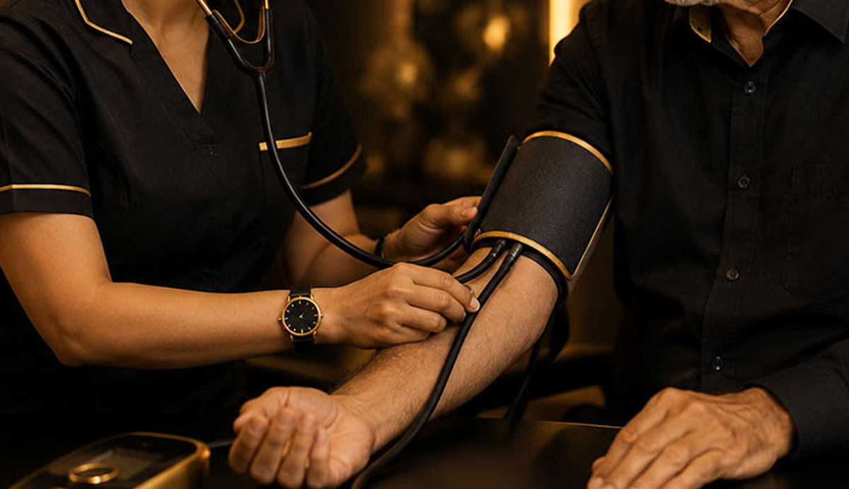 Patient monitoring blood pressure symptoms